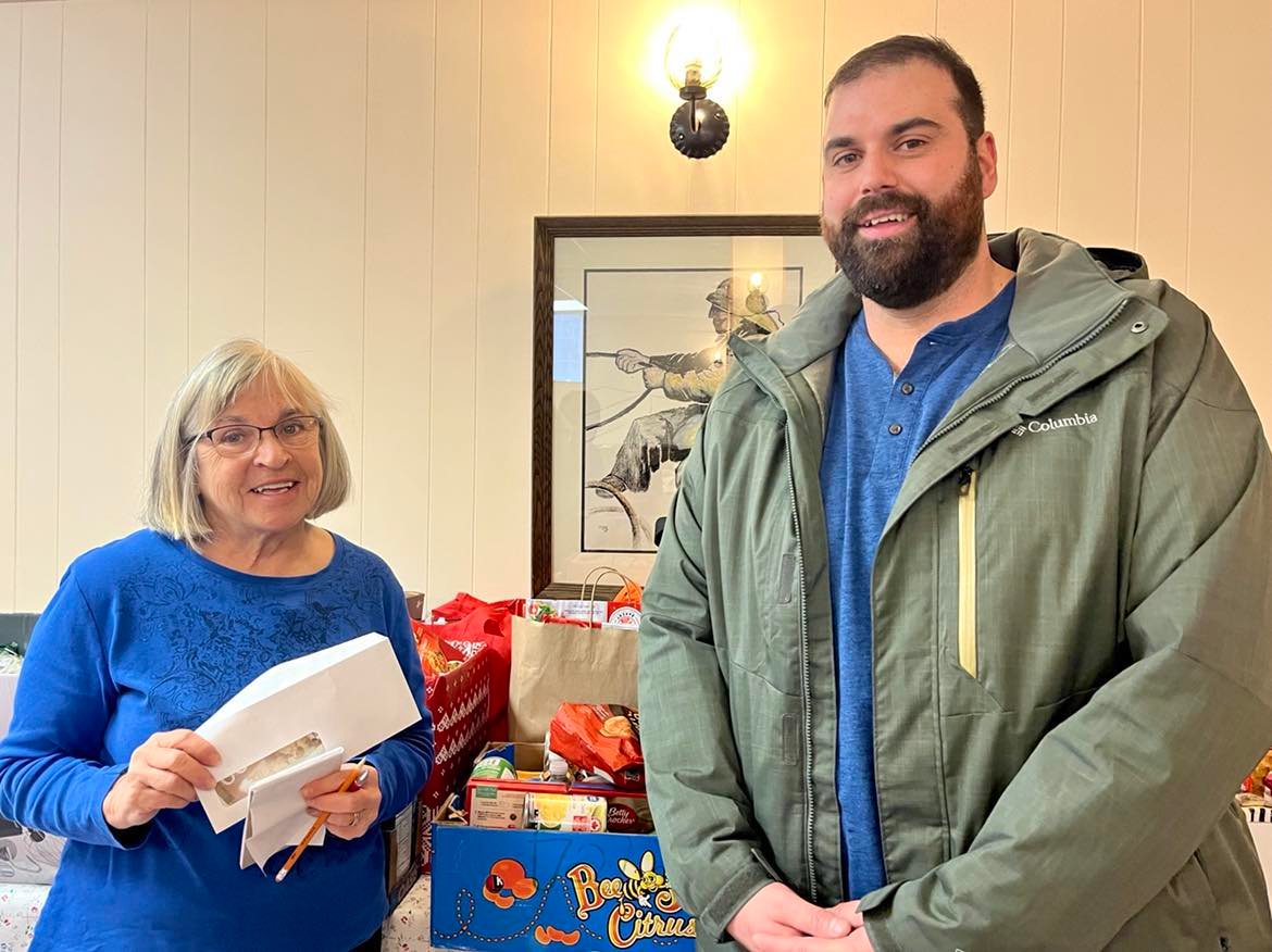 Marion Comeau and Yvon LeBlanc at the Clare Food Bank